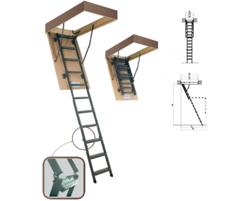 Чердачная металлическая лестница с люком Fakro LMS с доставкой.