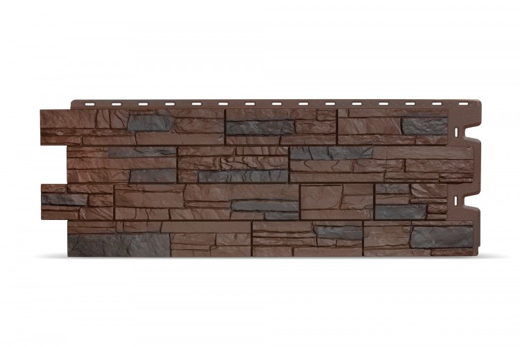 Фасадная панель Docke Stein (камень) темный орех для наружной отделки дома с доставкой.